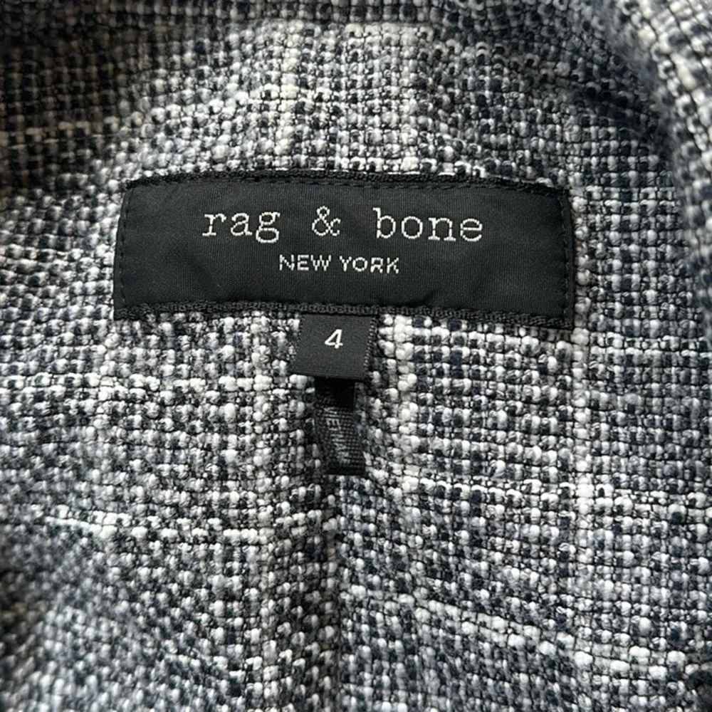 Rag & Bone Ames Deconstructed Check Cotton Relaxed Fit Blazer